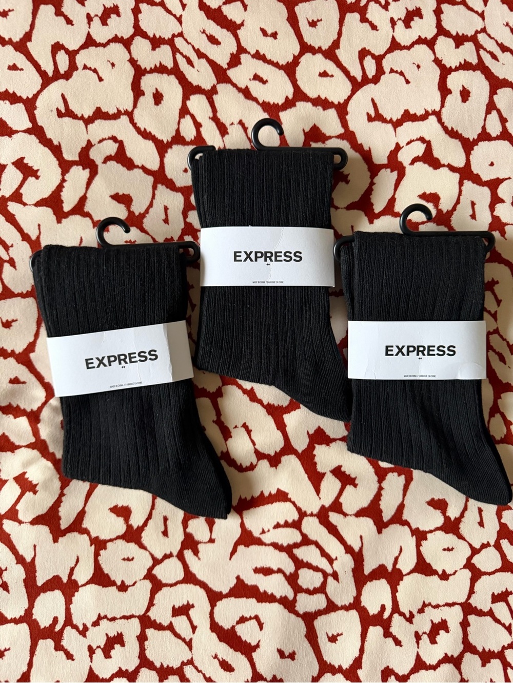 Express Black Stretch Dress Socks 3 Pairs Large 8 - 13